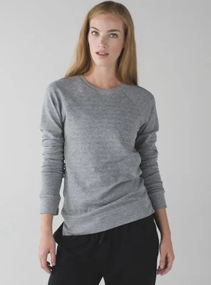 Lululemon Open Your Heart Manga Larga II Jaspeado Medio Gris/Rayas | Talla M Foto 1 de 4