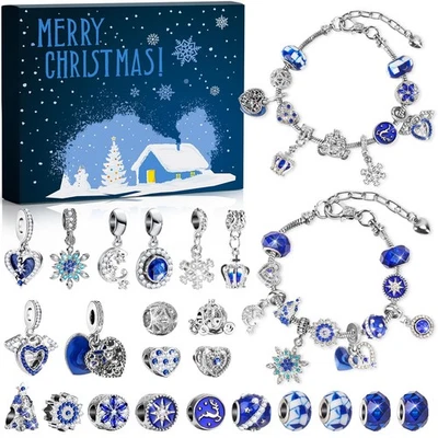 GRANDFUN Girls Advent Calendar 2025 Women Jewellery: Ladies Charm Bracelet Advent