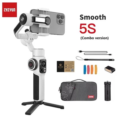 Zhiyun Smooth 5S Combo Handy Gimbal-Stabilisator mit Fülllicht Stativ für iPhone - Bild 1 von 4