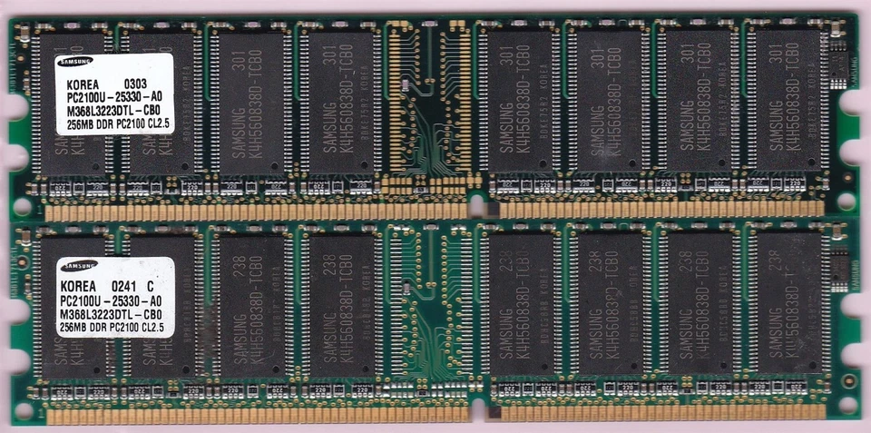 512MB 2x256MB PC2100 DDR-266 SAMSUNG M368L3223DTL-CB0 HP 175924-001 RAM KIT DDR1 - Image 1 of 4
