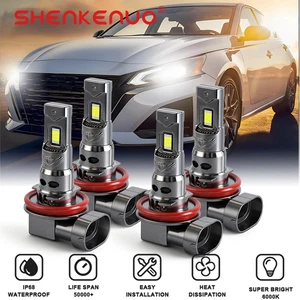 4PCS For Nissan Altima 2007-18 Combo 6500K H11+H11 LED Headlight Hi/Lo Bulbs Kit - Picture 1 of 9