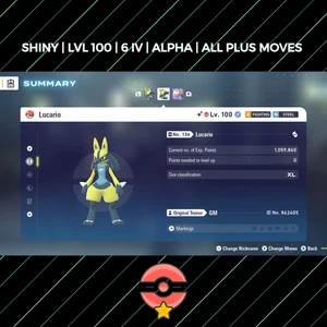 Lucario | Shiny | LVL100 | 6IV | Alpha | Alle Plus Moves | Pokemon Legenden Z-A - Bild 1 von 4