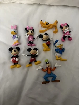 Disney Mickey Minnie Mouse Figure Toy PVC 2” Tall Cake Topper Pluto & More set 9 - Image 1 of 4