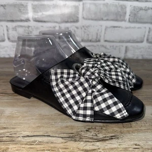 Freda Salvador NUEVO Ono Corbata de Guinga Lazo Ojal Cuero Negro Mula Pisos 7.5 $325 - Imagen 1 de 7