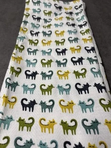 100% Cotton Tea Towel Multi Colored Cats Blue Green Yellow New without tags - Picture 1 of 4