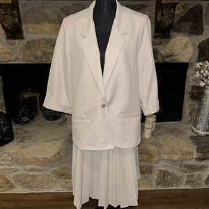 Alfred Dunner 3-Piece Suit W/ Pleated Skirt, Blazer And Elastic Waistband Pants - Picture 1 of 12