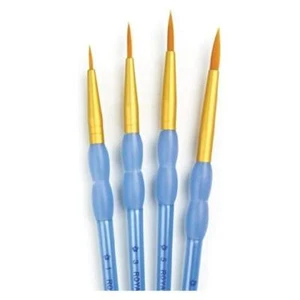 Royal & Langnickel Crafter's Choice Golden Taklon Round Brush Set - 4pcs - Picture 1 of 2