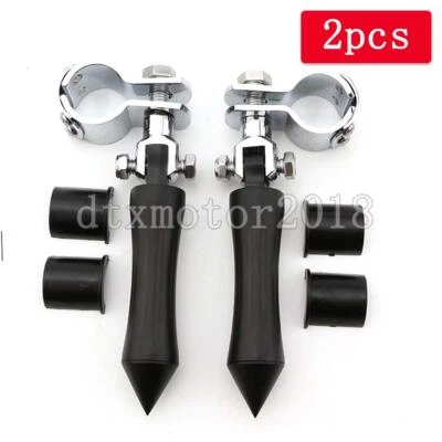 Pinzas de pie de carretera con espiga negra montaje para Kawasaki Vulcan 750 800 1500 1700 Foto 1 de 4