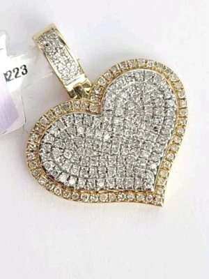 Colgante Corazón Diamante Oro Amarillo 10K Dos Tonos Blanco Amarillo Novia  Foto 1 de 4