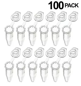 Eisco Labs 1.5ml Graduated Microcentrifuge Tubes, Polypropylene - 100 Pack - Picture 1 of 3