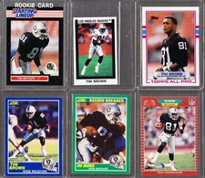 Tim Brown Rookie LOT 1989 Starting Lineup Score Topps Pro Set Panini Sticker HOF