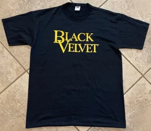 Vintage Single Stitch TShirt Black Velvet Men’s Size XL NOS - Picture 1 of 7