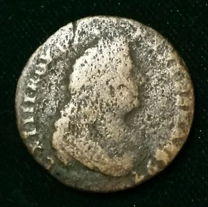 louis XIV Buste Âgée ♦ LIARD de FRANCE ♦ 1697 G ♦ R2 - Imagen 1 de 2