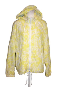 Tommy Hilfiger Windbreaker Hooded Rain Wind Jacket Yellow Floral Women's Size M - Picture 1 of 4