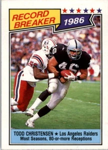 1987 Topps #2 Todd Christensen RB/Più stagioni/80 o più ricezioni - NM-MT+ - Foto 1 di 1