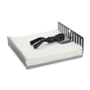 Napkin Holder Serviette Dispenser Silver Black Metal Kitchen Dining Room Table - Picture 1 of 5