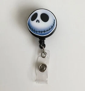 Retractable I.D. Badge Reel Disney Jack Skellington Nightmare NBC Planar Resin  - Picture 1 of 1