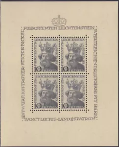 LIECHTENSTEIN - HOJA DE IMPRESIÓN 1946 / ARCO PEQUEÑO Mi.: 247 - **Estampillada sin montar** ¡LUJO!¡! - Imagen 1 de 1