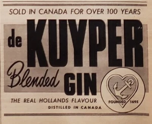1950 De Kuyper Gin Blended Real Hollands Flavour Founded 1695 Print Ad - Picture 1 of 1