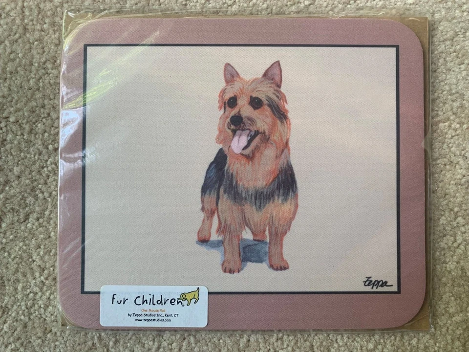 SOLO QUEDA 1 - Nuevo ALMOHADILLA DE RATÓN Australian Terrier antideslizante sobre fondo beige liso Foto 1 de 1