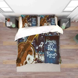 3D Guitar Letter Note Star Quilt Cover Set Duvet Cover Bedding Pillowcases 863 - Picture 1 of 10
