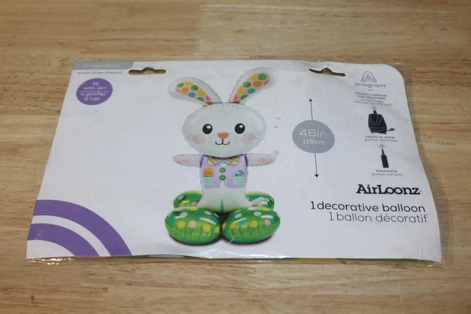 Anagram Air Loonz 46" Air Filled Easter Bunny Rabbit Decorative Foil Balloon - Image 1 of 1