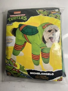 Disfraz TMNT Miguel Ángel Tortugas Ninja Perro Talla Grande: 23" Pecho NUEVO - Imagen 1 de 6