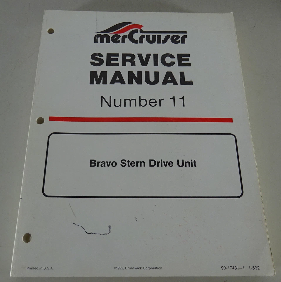 Manuale Di Officina Mercury MerCruiser Bravo Stern Drive Anno 1992 - Immagine 1 di 4