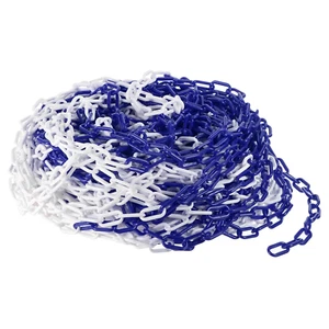 Plastic Chain Links, 200 Foot Safety Barrier Chain Blue/White for Crowd Control, - Picture 1 of 12