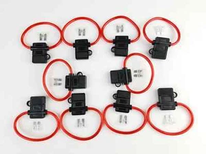 5 Pack 14 Gauge Copper In-line ATC Fuse Holder + 7.5A AMP Fuse Cover Car Install - Picture 1 of 2