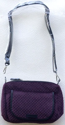 Vera Bradley Velvet Carson mini bolsa tiracolo de ombro em vinho amora.   Novo com etiquetas - Imagem 1 de 4