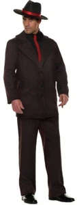 Men's Malone Costume Gangster Suit Pinstriped 1920's Mafia Mob - Picture 1 of 2