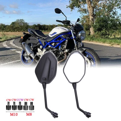 Pair Motorcycle Side Mirrors Rearview Black For Suzuki SV650 SV1000 GSF 600 650 - Image 1 of 4