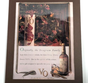 Vintage 1992 Seagram's VO Whisky Alcohol Ad 9.5x12 Framed Bar Decor Gift Wall - Picture 1 of 7