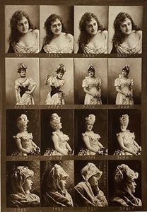 "Nadar Actualité" planche de clichés photographiques d'actrices c.1892 - Foto 1 di 5