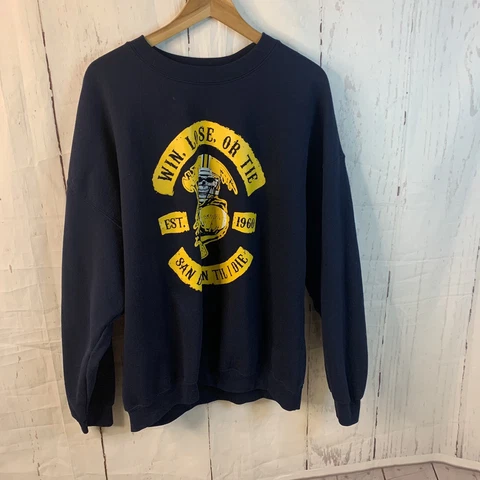 San Diego Chargers Fans Gildan Sweatshirt Men's SZ 2XL Navy Blue Pirate Skull Cover