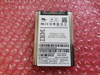 IBM 400GB 1.8'' SATA SSD Solid State Drive 68Y7736 TX21B1 - Image 1 of 2