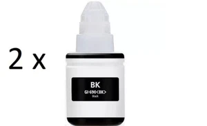 2 x Generic QI-690 black Ink Bottles For Canon Pixma Q2600 G3600 - Picture 1 of 1