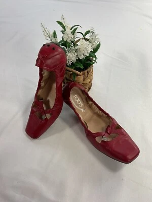 Bailarinas planas de ballet TODS, lápiz labial rojo talla 9,5 Foto 1 de 4