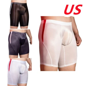 Mens High Waist Shorts Elastic Waistband Boxer Shorts Workout Sports Bottoms - Picture 1 of 61