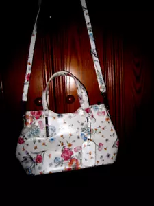 Borsa/borsa a tracolla BORSE IN PELLE bianca floreale in pelle Made in Italy - Foto 1 di 10