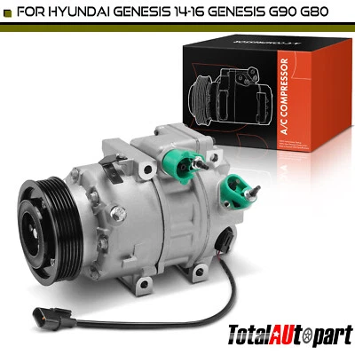 Compresor de aire acondicionado con embrague para Hyundai Genesis 2014-2016 V6 3,8 L Genesis G80 G90 Foto 1 de 4