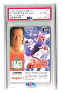 1993 Skybox Impact Barry Sanders - Thurman Thomas Kelly Magic Heroes PSA 10 - Bild 1 von 2