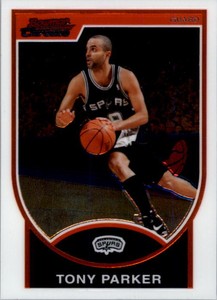 2007-08 Bowman Chrome San Antonio Spurs Basketball Card #9 Tony Parker