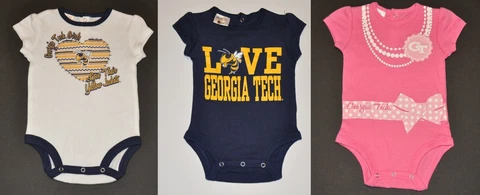 Georgia Tech Yellow Jackets Girls Infant Bodysuit Baby Romper Creeper Toddler Cover