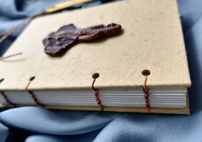 Eco-friendly Hand Stitched Notebook Recycled Papers Mini Diary Gifts 170 Pages - Image 1 of 4