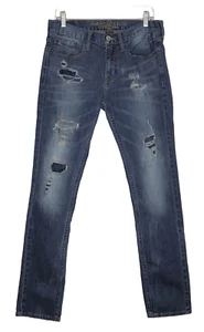 Pantalones de mezclilla ajustados American Eagle Core Flex para hombre 31x32 azules desgastados destruidos - Imagen 1 de 15