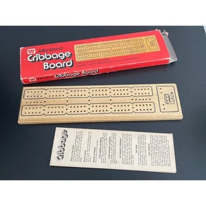 00687 Whitman Solid Wood Cribbage Board Game For 2-6 Players No Pegs - Picture 1 of 7