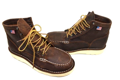 Danner Men's 8.5 D Bull Run Moc Toe 6" Brown Steel Toe Work Boots 15564 - Image 1 of 4
