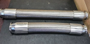 2PC 1 1/4 DOUBLE BRAID HEAVY DUTY 316 STAINLESS STEEL EXHAUST FLEX PIPE TUBE - Picture 1 of 4